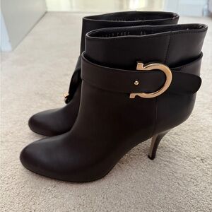 Salvatore Ferragamo Brown Leather Booties